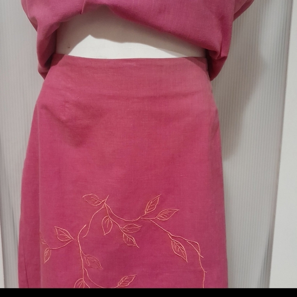 Gantos - vintage 2 piece skirt set, pink & orange tank top w/ pink skirt (12/14) - Picture 4 of 7